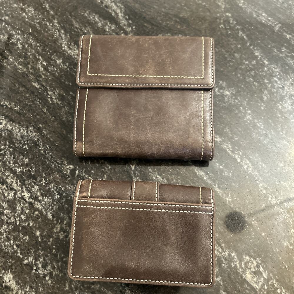 Lot of 2-Coach Signature Soho Wallet Black Leather Buckle Credit Card Coin Purse - Picture 2 of 15